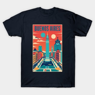 A Vintage Travel Art of Buenos Aires - Argentina T-Shirt